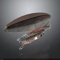 Red Cosmic Spaceship Number 19 Detailed 3D Model Aerospace Structure 3d model