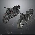 Two Vintage Motorcycles Featuring Classic Design Black Seats And Metallic Details