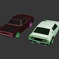 Classic Black And White Vintage Sedans With Shiny Reflections On Dark Surface
