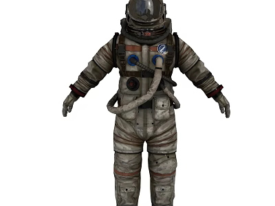 Astronaut In Spacesuit With Helmet And Alien Creature In Cosmic Environment 3d model