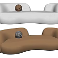 Modern Multiplayer Sofa Curved Sofa 3d model