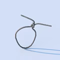 Gray Knitted Hair Tie With Simple Loop Design And Knot For Daily Use