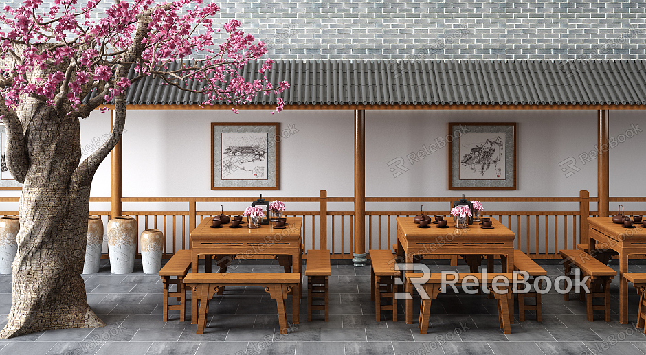 Chinese Tea Table and Chair Tea Dining Table and Chair model