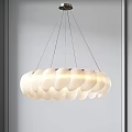 Modern White Shell Shaped Petal Chandelier With Multiple Hanging Wires Minimalist Interior Design