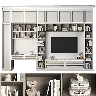 Jane European TV Background Cabinet Children's Furniture 3d model