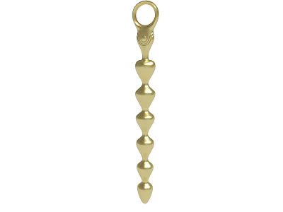 Gold Decorative Pendant With Heart And Cone Shaped Design And Loop Top 3d model