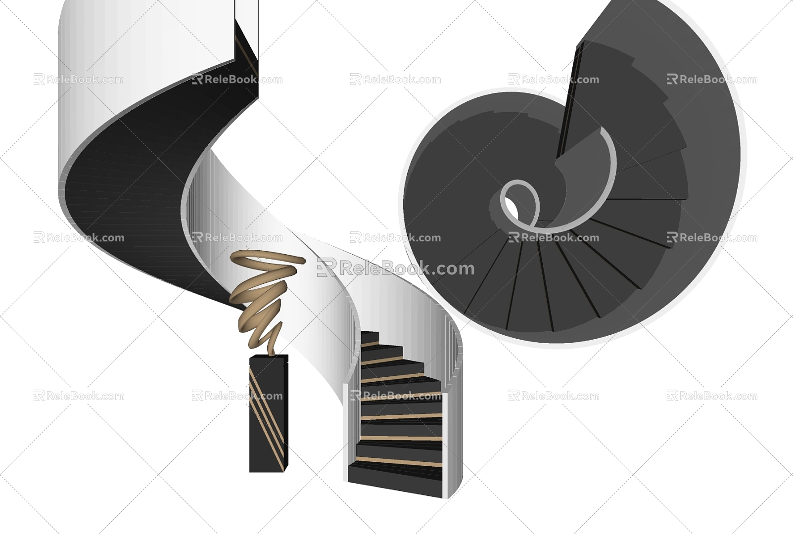 modern revolving staircase model