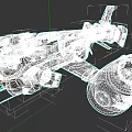 Futuristic Sci Fi Spaceship With White Red Gray Design And Large Thrusters