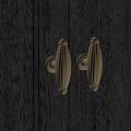 Golden Door Handles on Dark Wooden Door with Elegant Decorative Design for Home Interior