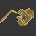 Industrial Metal Valve With Red Handle And Connection Port For Pipeline Control Equipment