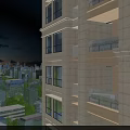 Aerial Planning of Modern High Rise Building with Urban Skyline and Glass Balconies