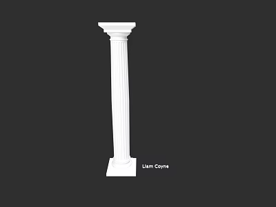 White Lime Gypsum Column With Classic Decorative Design And Smooth Surface 3d model
