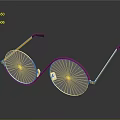 Stylish Round Eyeglasses With Black And Gold Frame For Fashionable Appearance