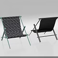 Modern Lounge Chairs with Polka Dot Black and Solid Black Design Green and Black Frames