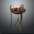 Vintage Copper Decorative Bowl With Tripod Stand And Ornamental Design For Home Use