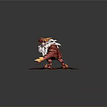 Mythical Red Dragon Game Movie Character With White Mane And Fiery Lava Surroundings