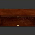 Vintage Classic Red Wooden Desk With Multiple Drawers And Open Compartments