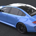Blue BMW Sports Sedan with Streamlined Body and Black Alloy Wheels