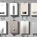 Various Modern Water Heaters With Digital Displays And Sleek Designs For Home Use