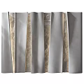 Modern Gray Beige Accent Wall With Pleated Textured Layers And Wavy Patterns 3d model