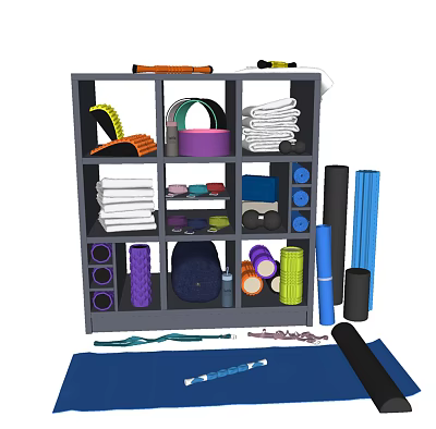 Modern sporting goods fitness supplies portfolio 3d model