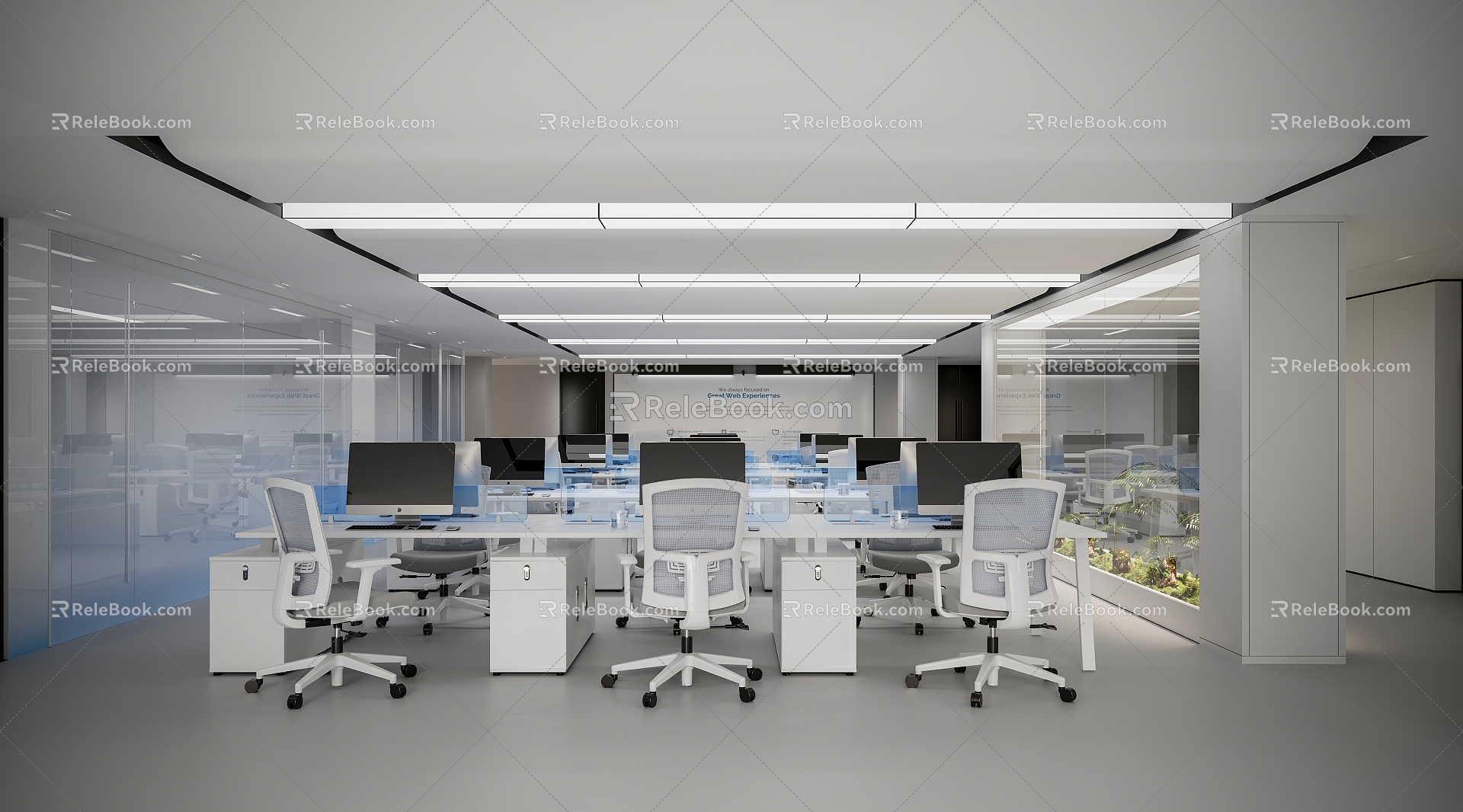 Open office area and Jane 3d model