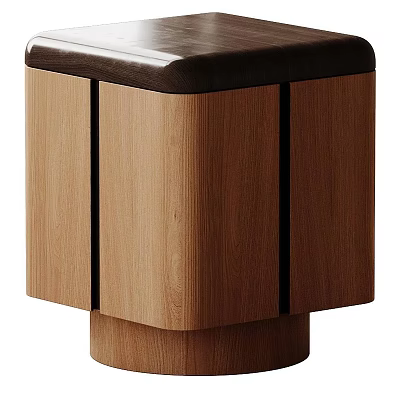 Modern Wooden Decorative Cabinet With Sleek Doors And Dark Top Design 3d model