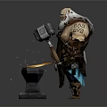 Modern Game Role Blacksmith Forger 3d model