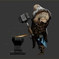 Modern Game Role Blacksmith Forger 3d model