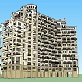 Modern High Rise Residential Building Architectural Design With Balconies And Windows