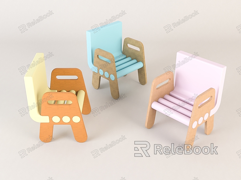 Modern children's chair home art stool model