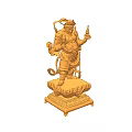 Intricate Traditional Golden Deity Sculpture Carving With Detailed Design And Base