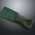 Vintage Green Patina Metal Tool Axe Chisel With Rustic Surface Finish 3d model