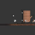 Electromagnetic Experiment Apparatus with Wooden Base Horizontal and Vertical Coils and Metal Rod Components
