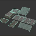 Ancient Architectural Components Including Stone Steps Floor Tiles And Slabs