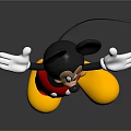 Mickey Mouse Character With Black Ears White Gloves Red Shorts And Yellow Shoes Arms Outstretched