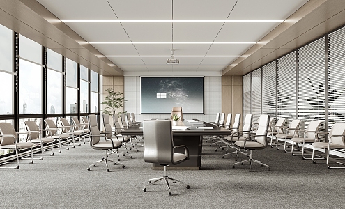 Modern Meeting Room Meeting Table and Chair 3d model