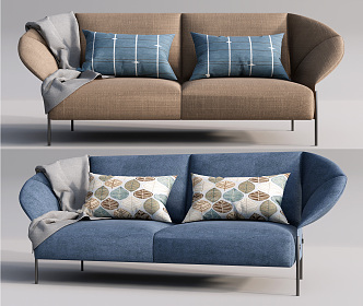 Modern double sofa 3d model