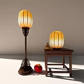 Traditional Chinese Lanterns With Floor Standing And Tabletop Design Near Red Apple