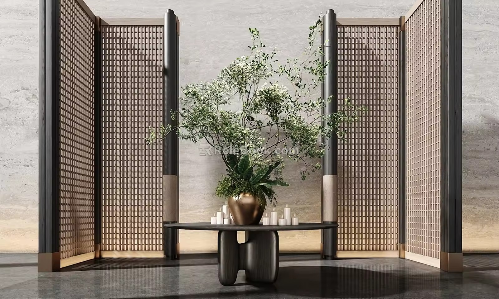 Modern Ornaments Combination Modern Hall Floriculture Ornaments Combination End View Platform Modern Ornaments Combination 3d model