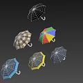 Colorful Umbrellas In Various Styles Including Transparent Checkered And Solid Colors