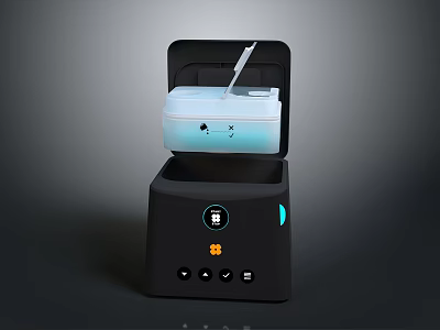 Black Laboratory Equipment With Digital Display Control Buttons And Transparent Compartment 3d model