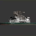 Detailed Metallic Tank Model Display On Blue Circular Base With Tracks And Turret