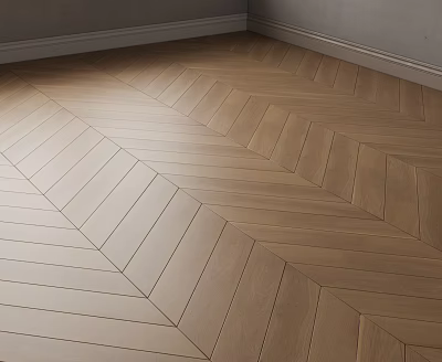 Modern Light Brown Wooden Flooring With Herringbone Pattern And Natural Wood Grain 3d model