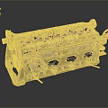 Vintage Engine Cylinder Head Component With Camshaft Gears Holes And Metal Structure