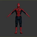 Spider Man 3D Model In Red And Black Suit With Spider Web Pattern
