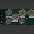 Vintage Control Panel Equipment With Multiple Gauges Buttons And Indicator Lights