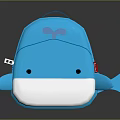 Cute Whale Shaped Blue Backpack With Yellow Trim And White Bottom For Kids