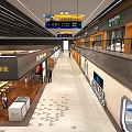 Modern Shopping Mall Stores with Spacious Corridors Bright Lighting and Stylish Storefronts