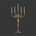 Classic Elegant Candelabra Lighting Combination Featuring Ornate Design Multiple Candles And Metal Base